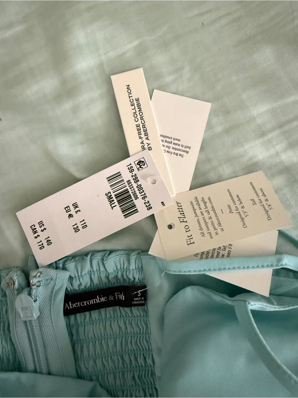 Abercrombie & Fitch Turquoise Ombré Silver Hardware Cut Out Maxi Dress Bra-Free